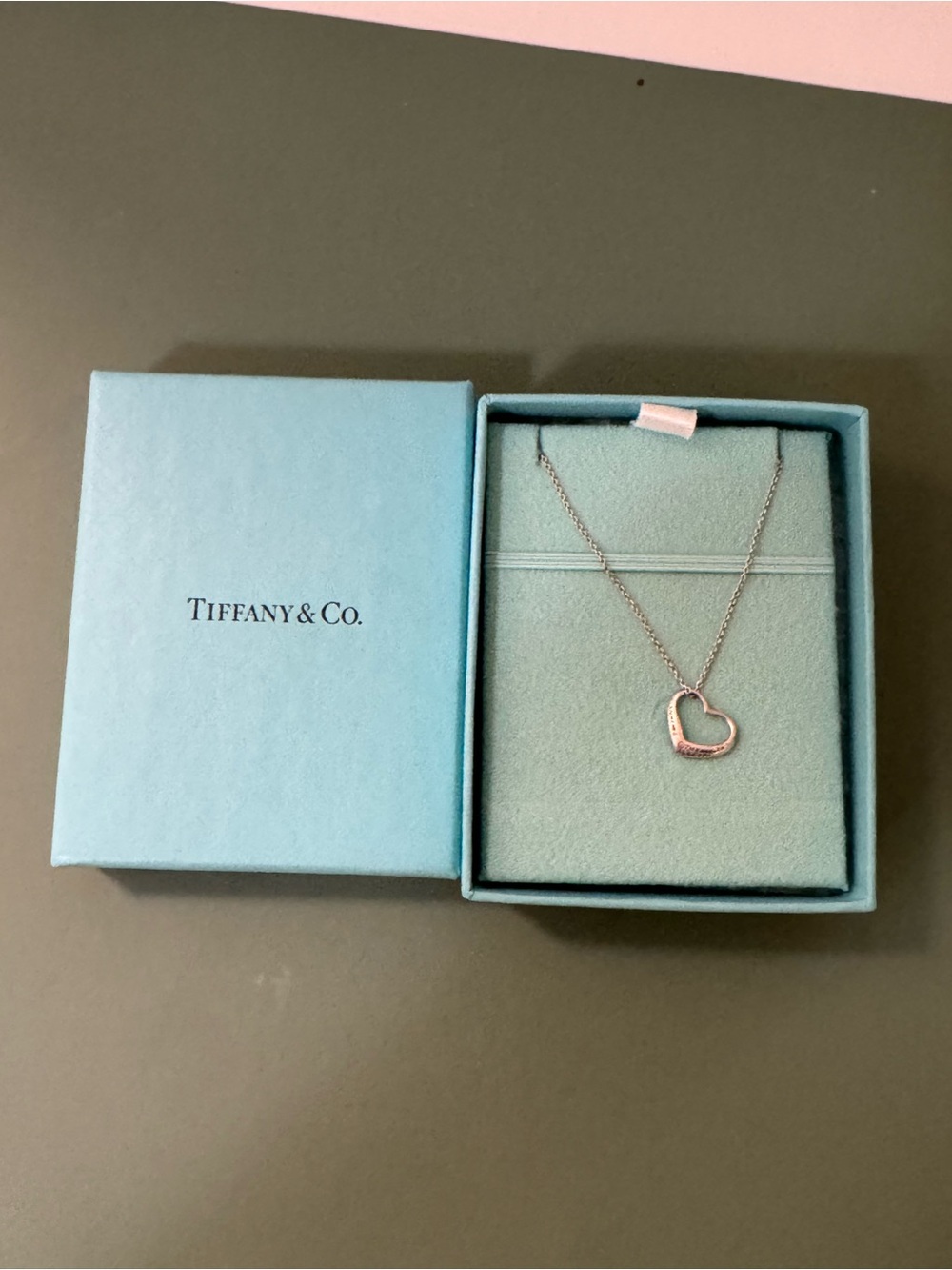 Tiffany & Co. Open Heart Pendant Necklace in Silver